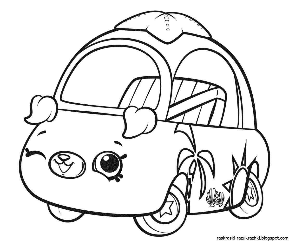 Glamorous cars coloring pages for girls
