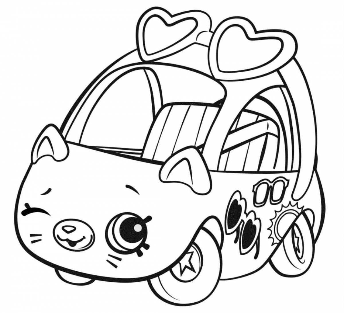 Glitter cars coloring pages for girls