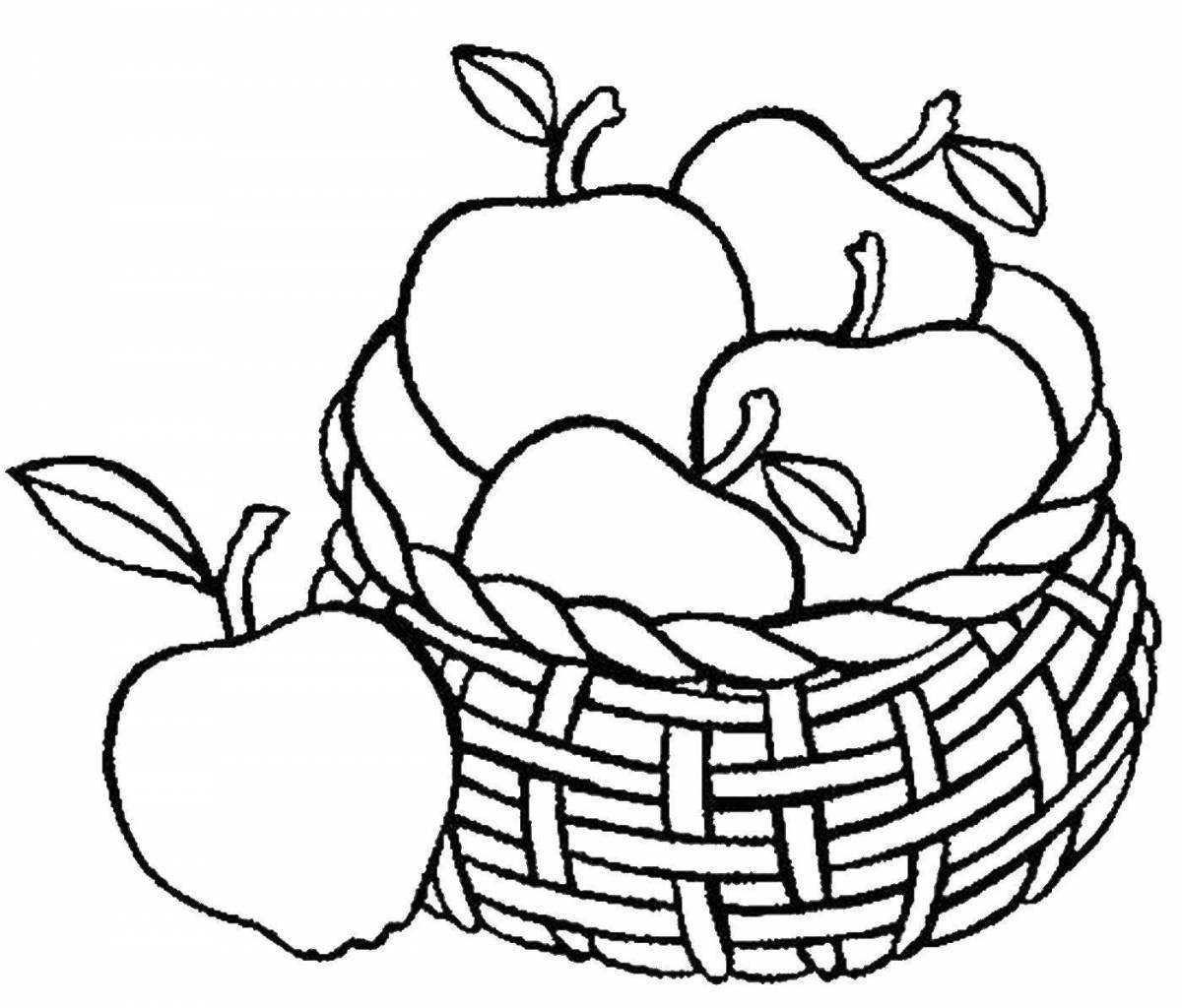 Coloring book bright fruit basket