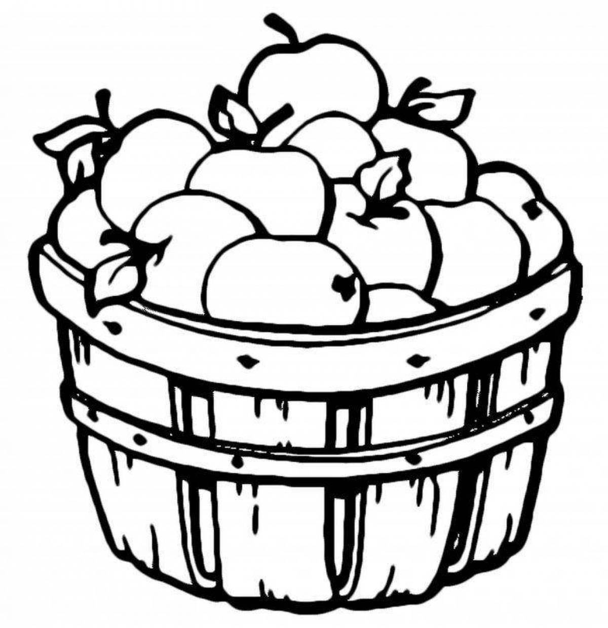 Fun fruit basket coloring page