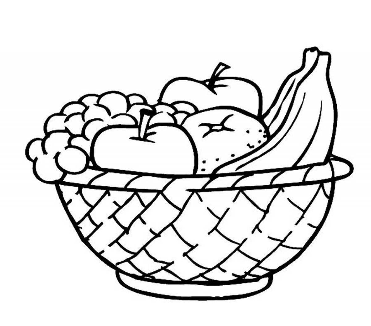 Coloring book spicy fruit basket