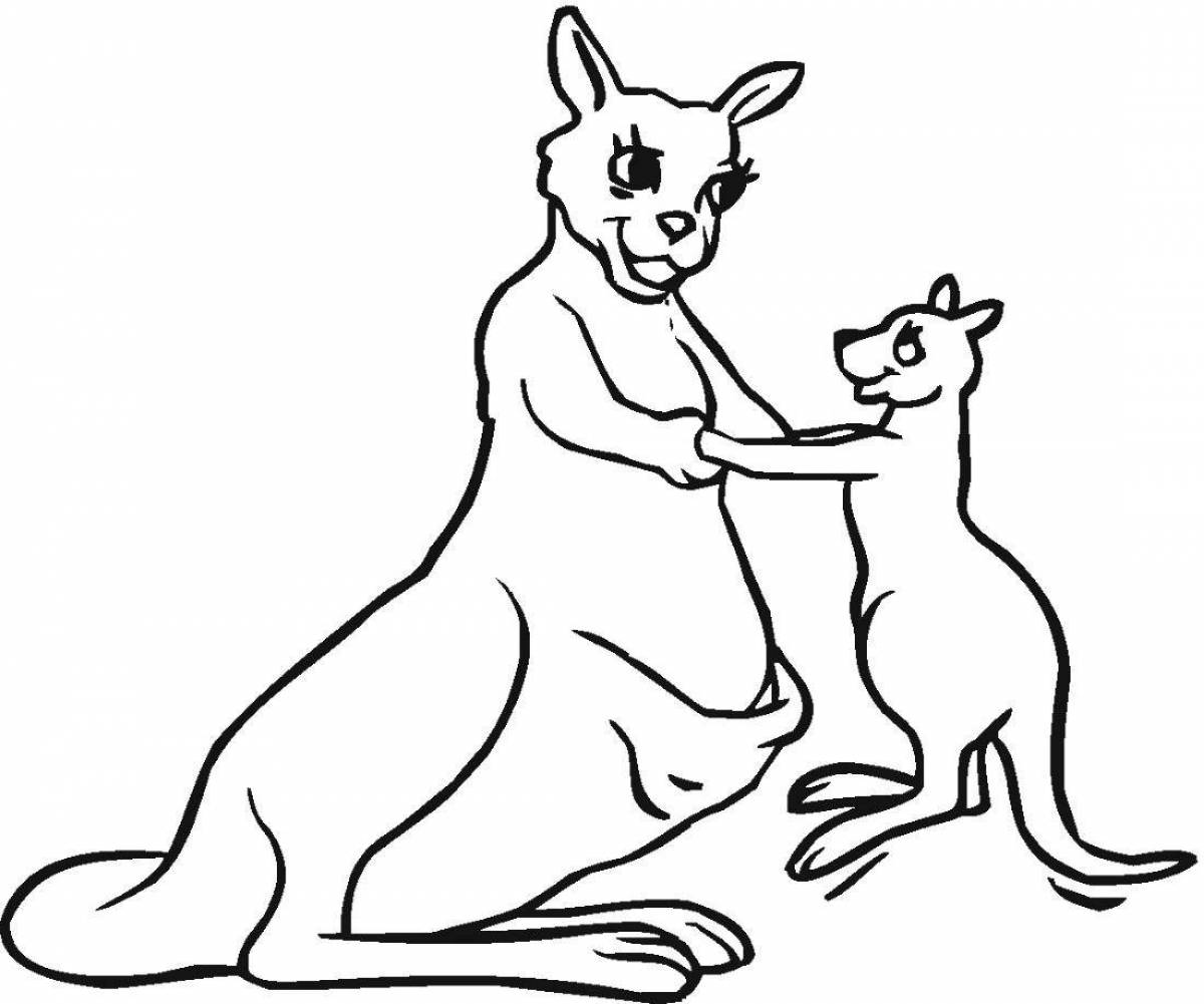Сказочная раскраска кенгуру для детей