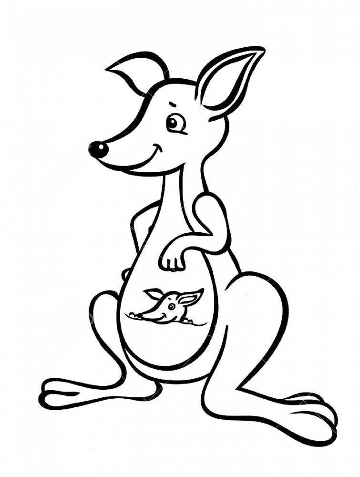 Shiny kangaroo coloring book for kids