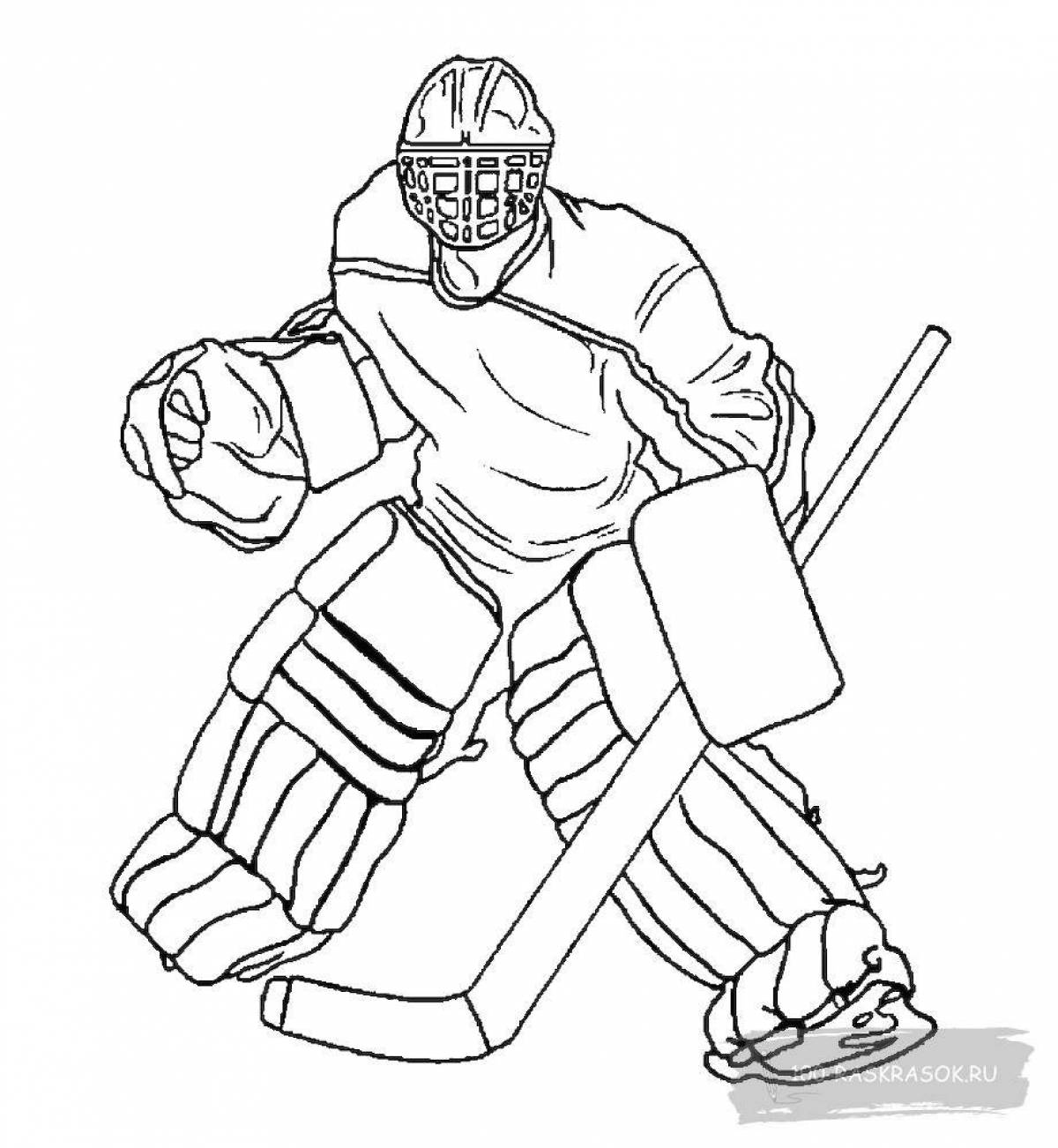 Playful hockey coloring book for kids