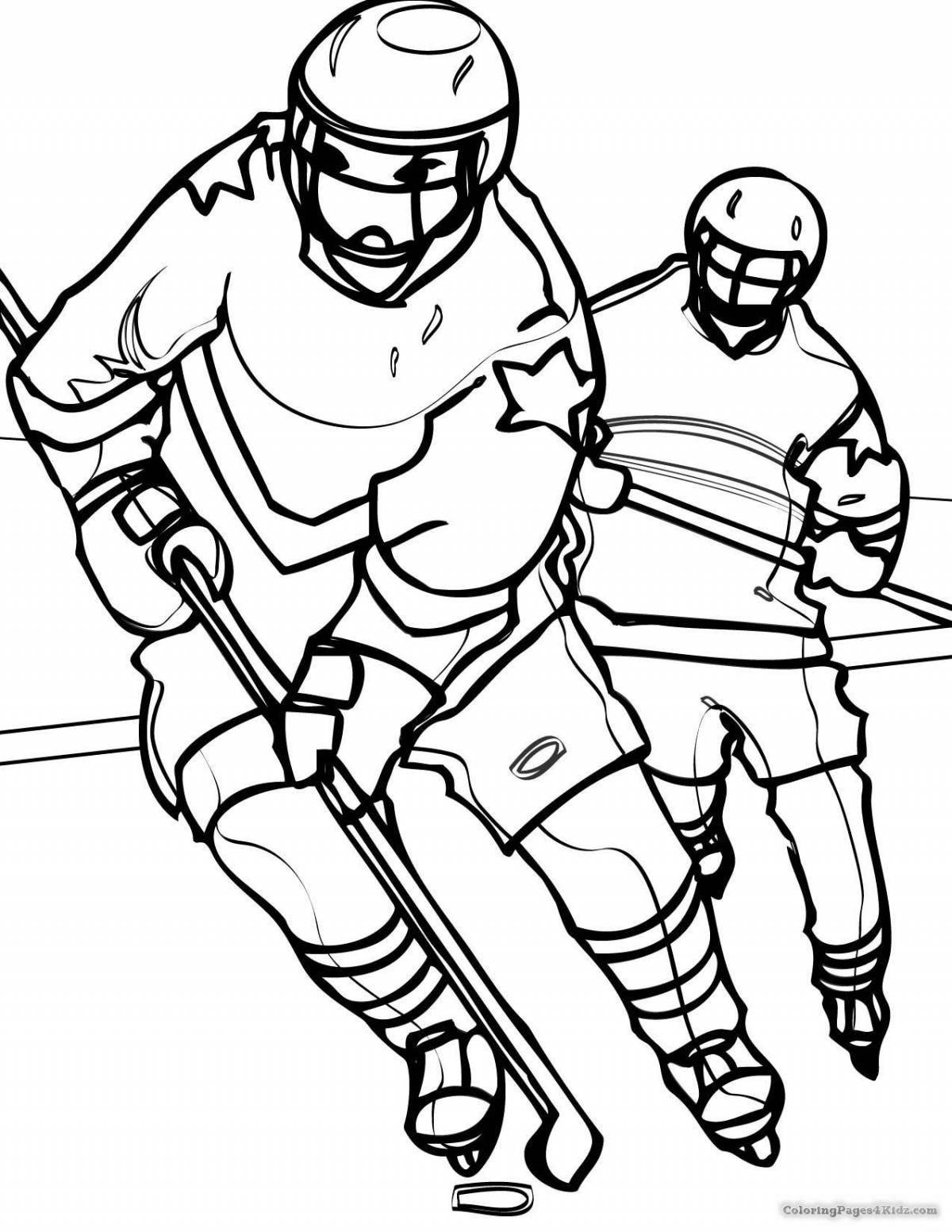 Colorful hockey coloring book for kids