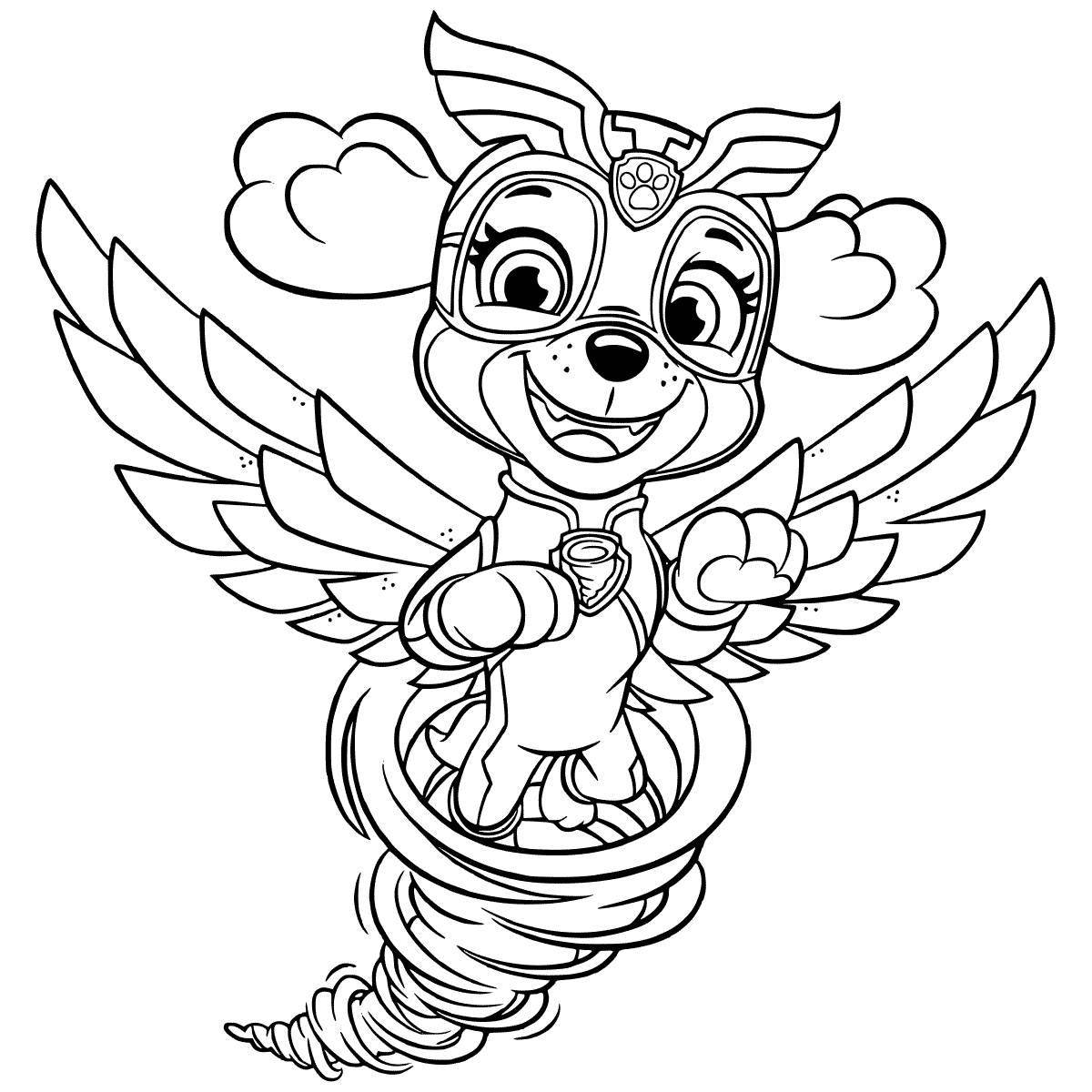 Adorable mega puppies paw patrol coloring page