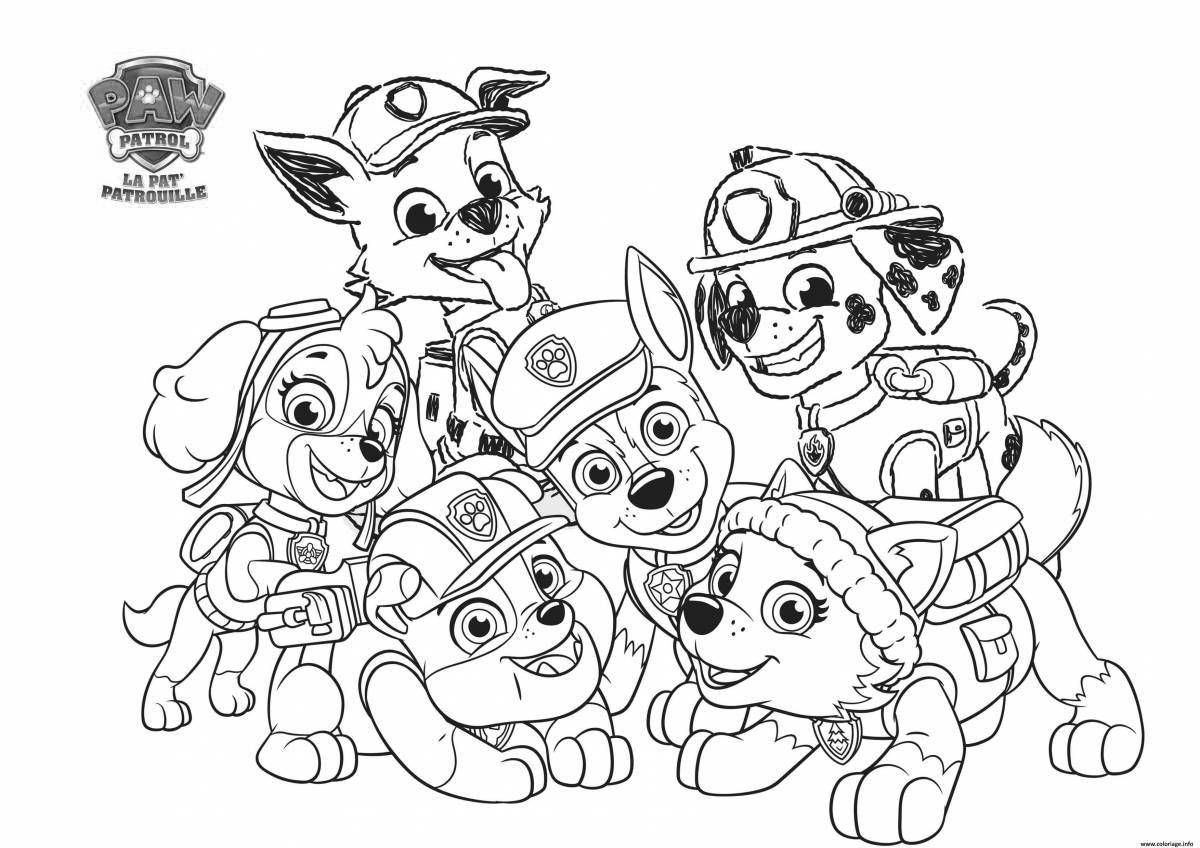 Splendid mega puppies paw patrol coloring page