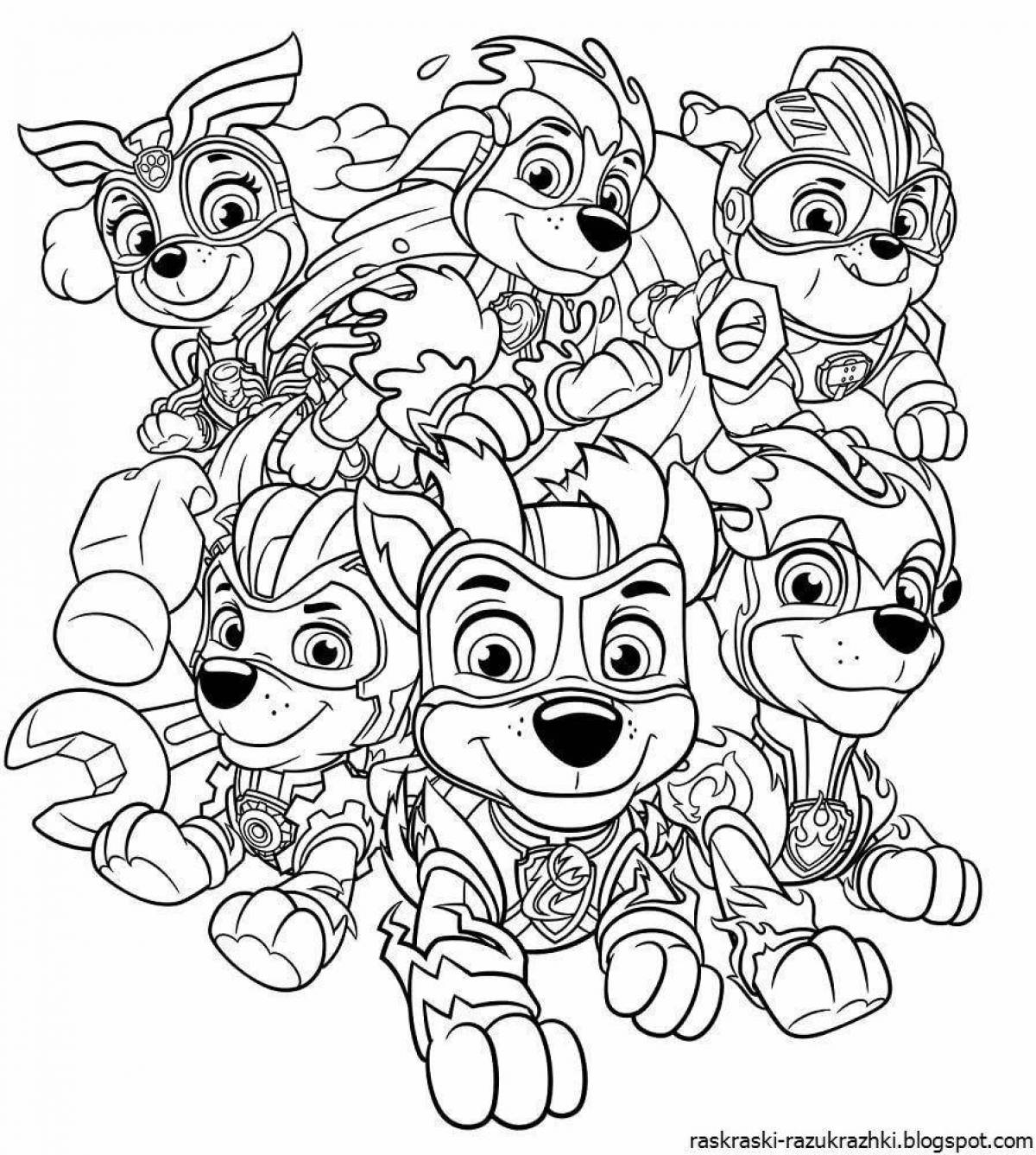 Coloring book exquisite mega puppies paw patrol