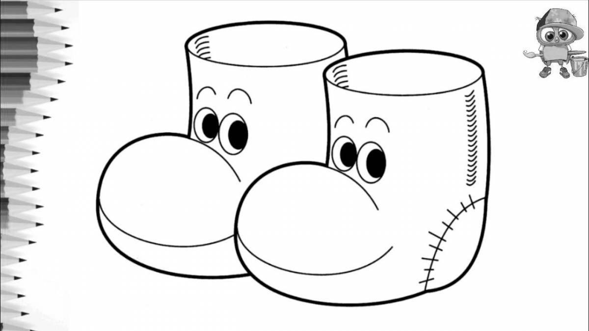 Colorful boots coloring pages for kids