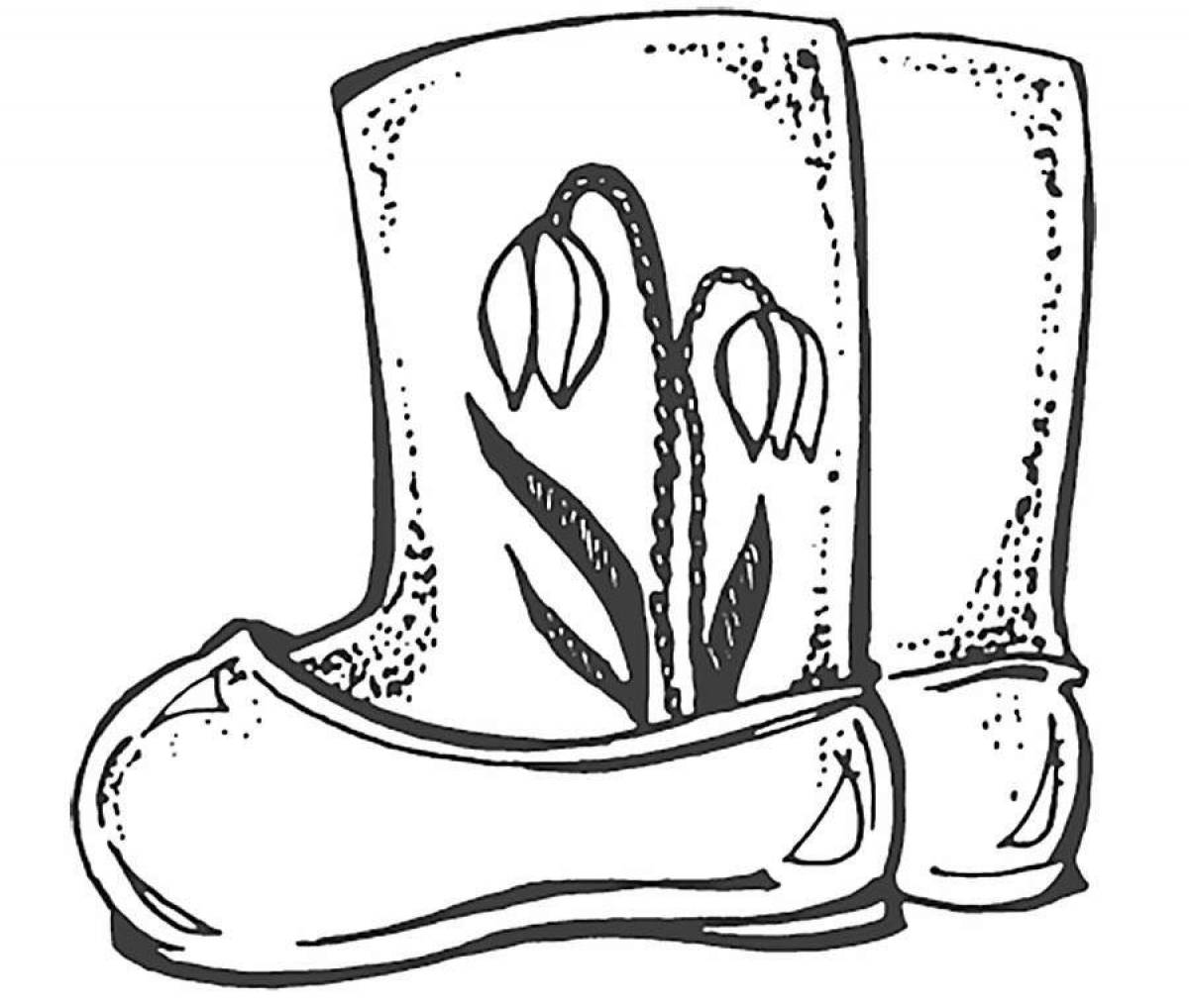 Joyful boots coloring book for kids
