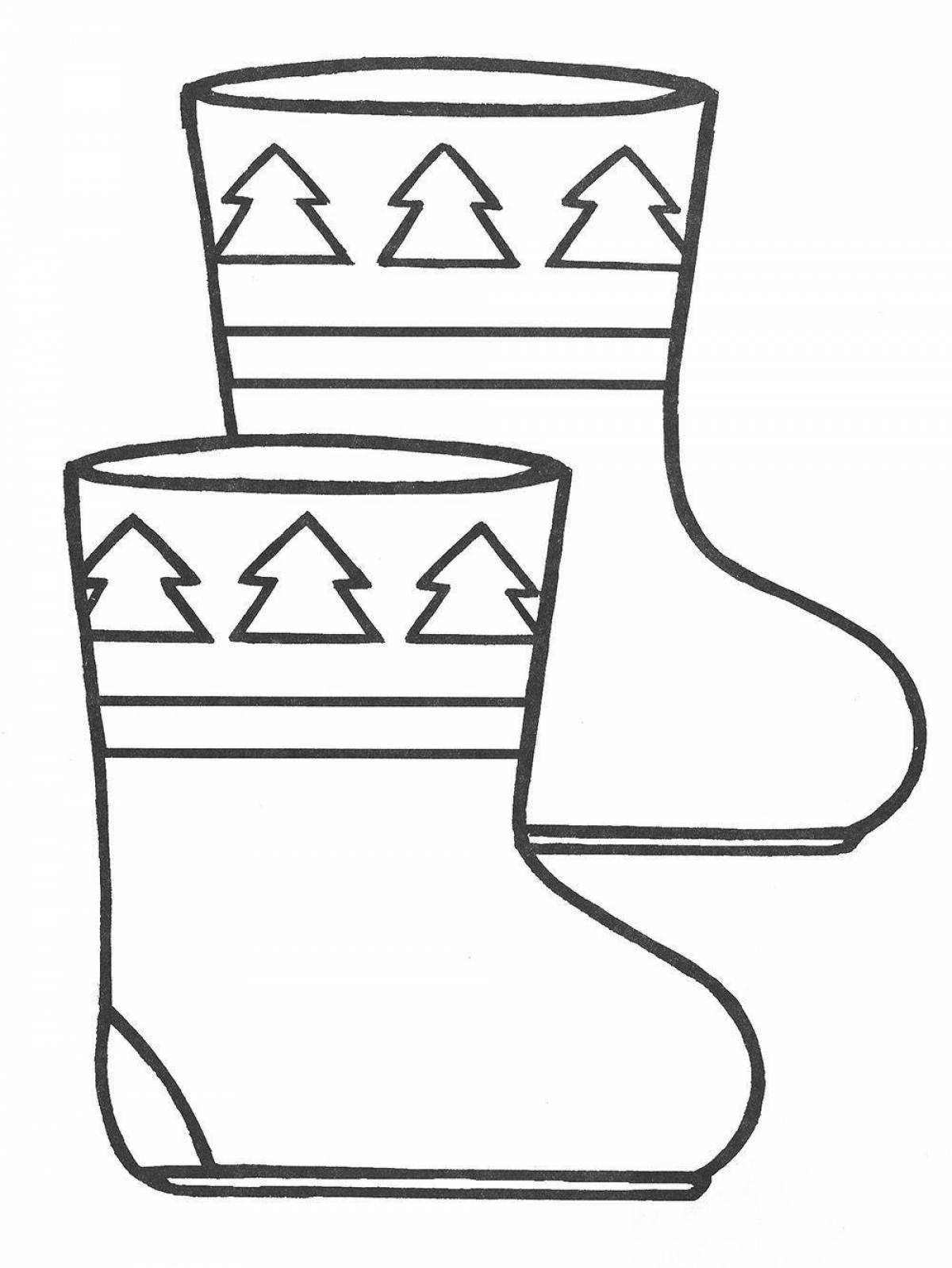 Coloring page adorable boots for kids