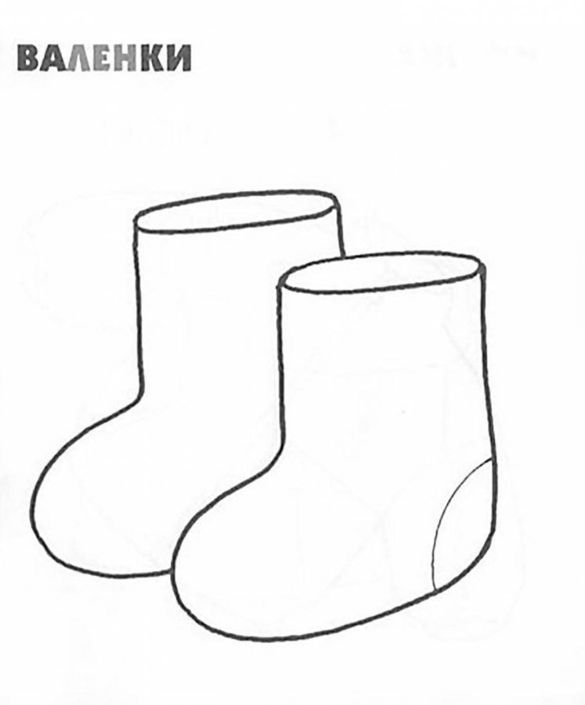 Adorable boots coloring page for kids