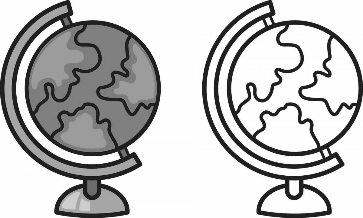 Creative globe coloring book for kids