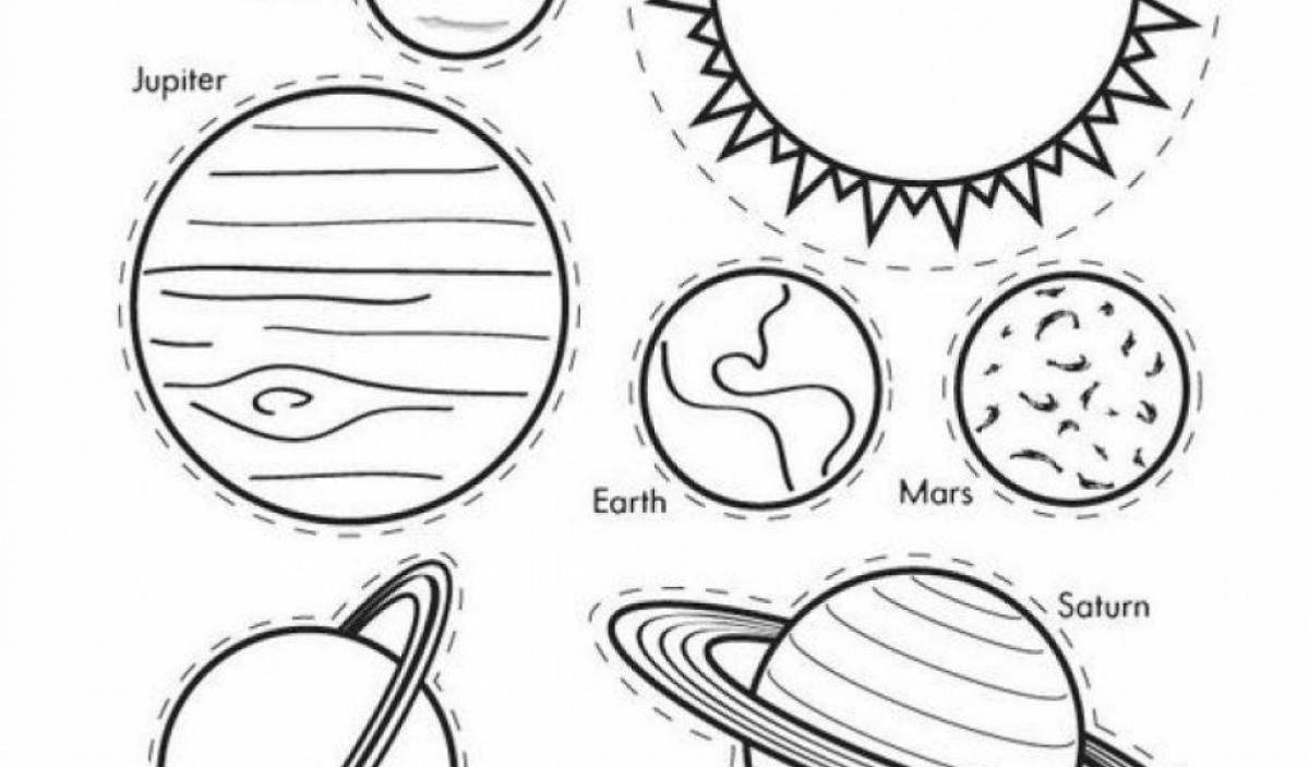 Чертеж планет. Трафарет солнечной системы для детей. Планеты шаблоны для вырезания. Планеты солнечной системы вырезать. Макеты планет для вырезания.