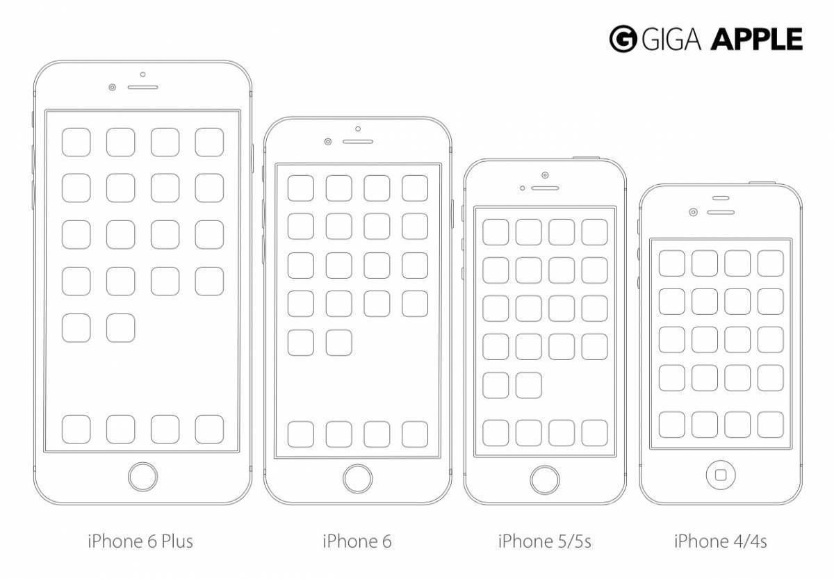 Раскраска телефон айфон