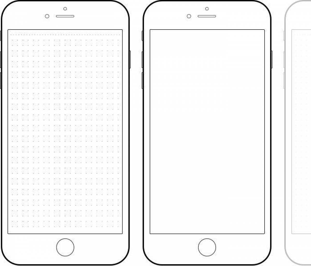 Картинка раскраска телефон айфон