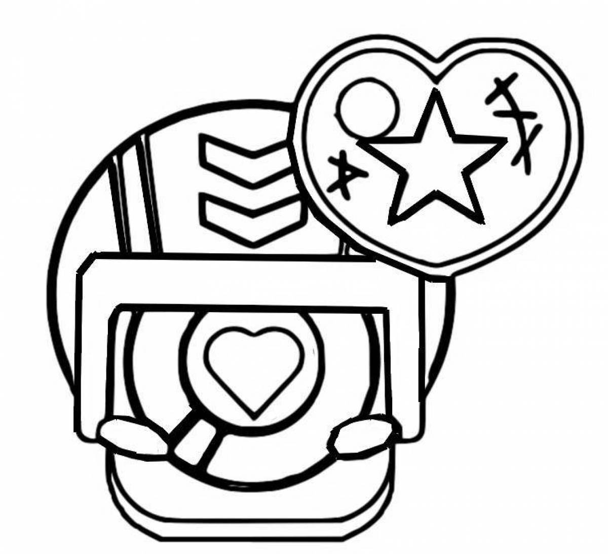 Improved brawl stars pins coloring page