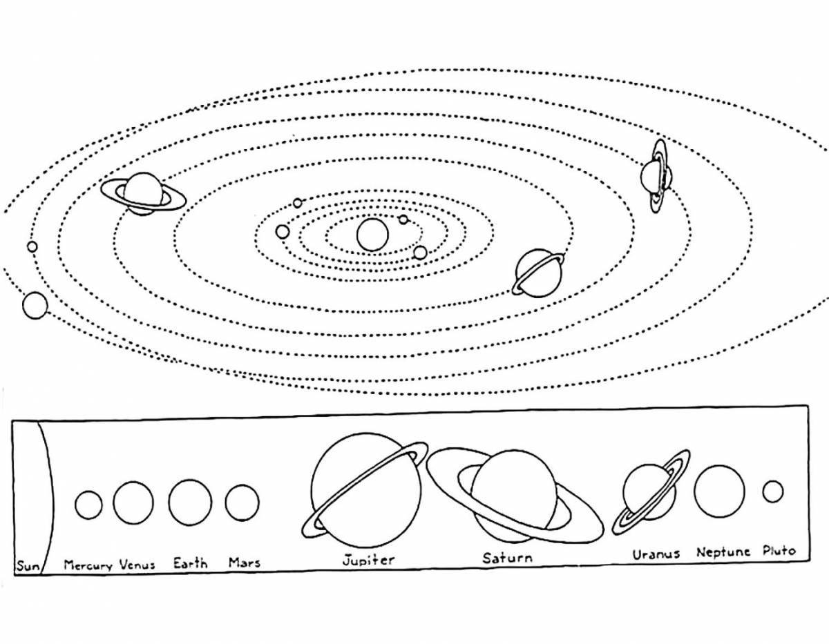 Outstanding solar system coloring book for kids