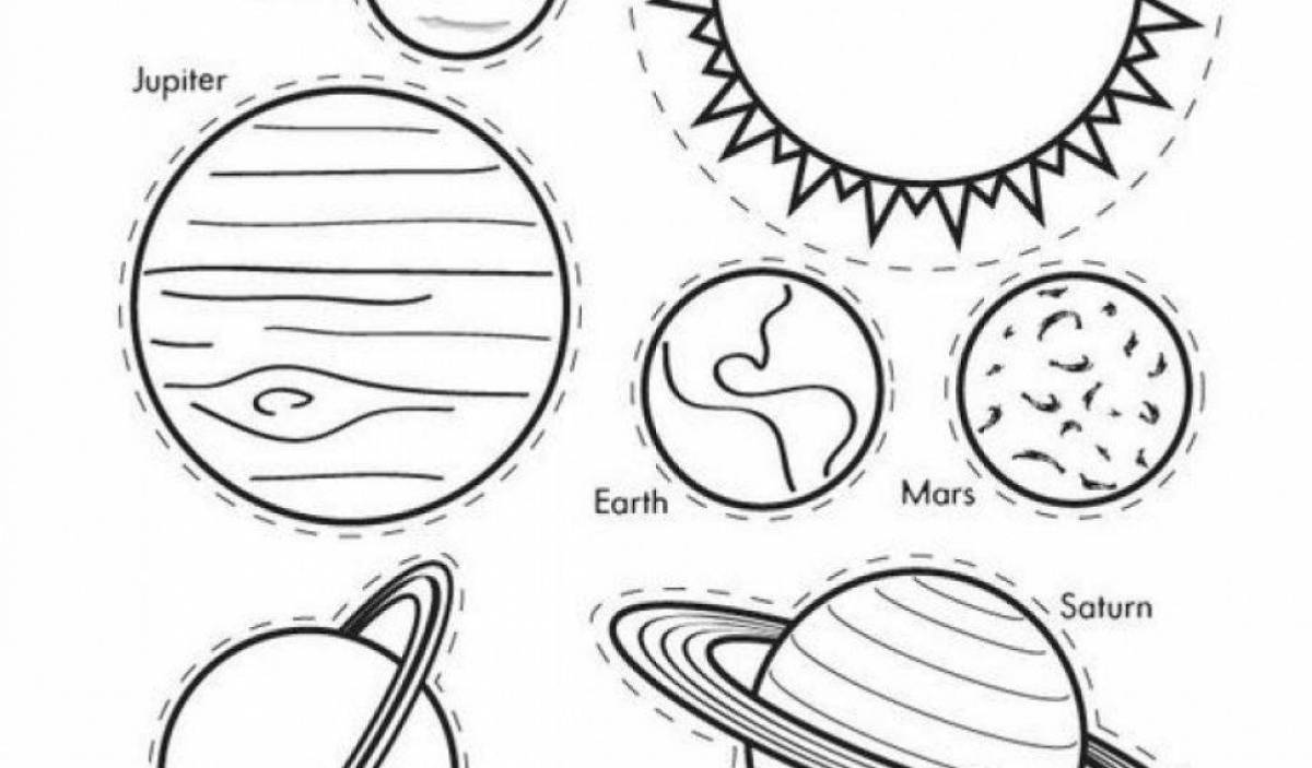 Glorious solar system coloring book for kids