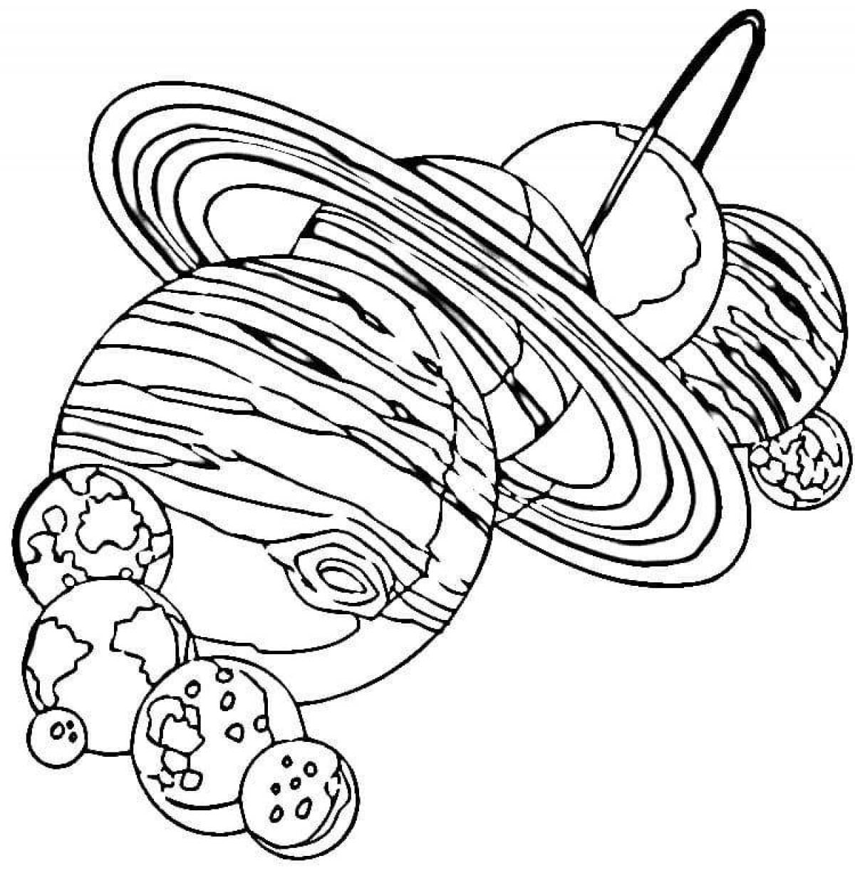 Inspirational solar system coloring book for kids