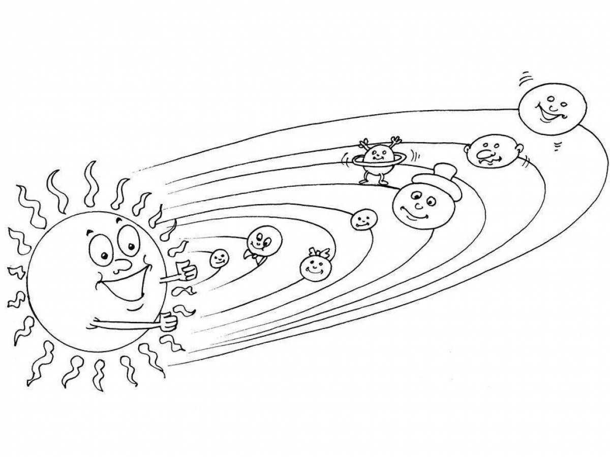 Perfect solar system coloring book for kids