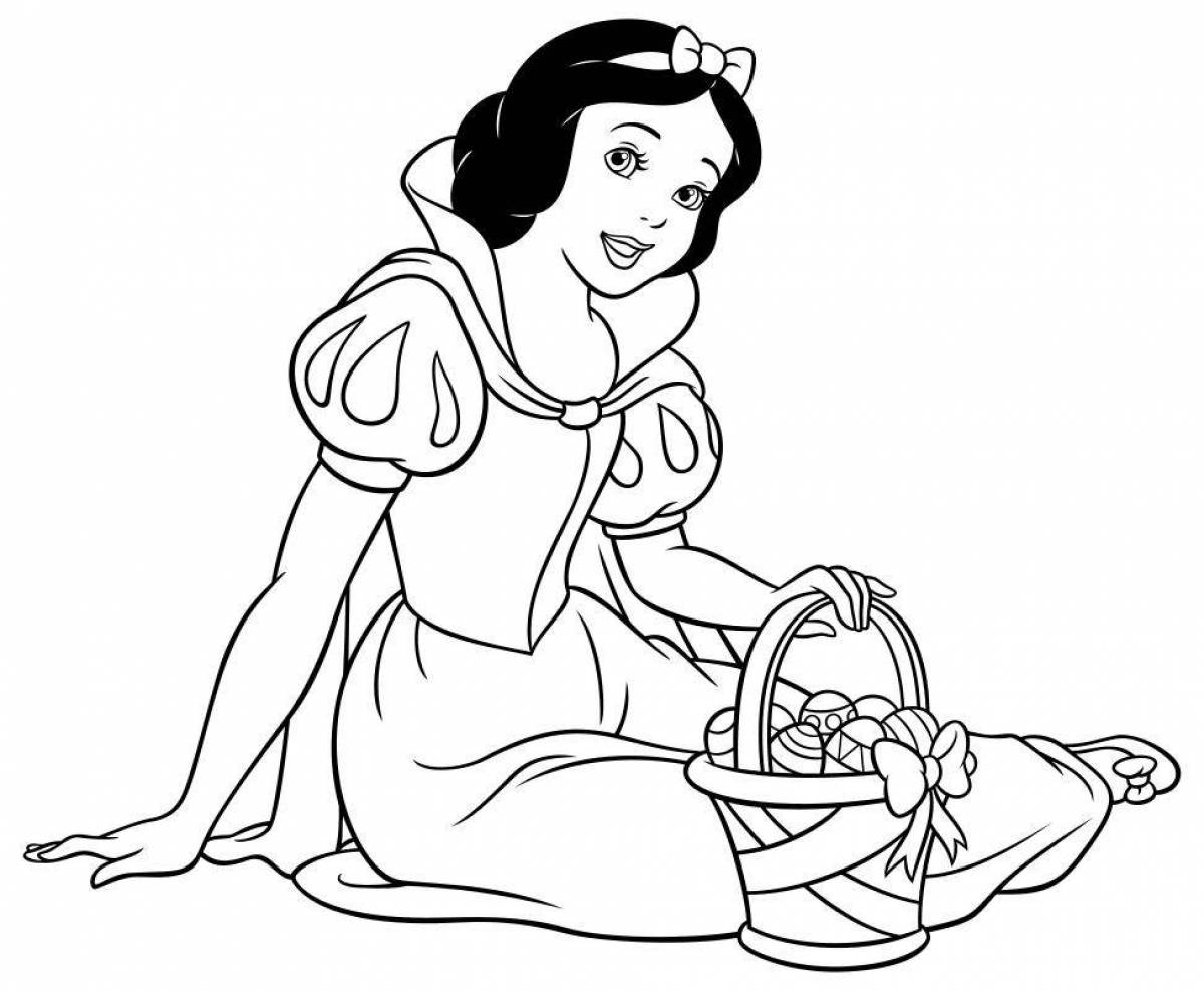 Charming snow white and 7 dwarfs coloring book