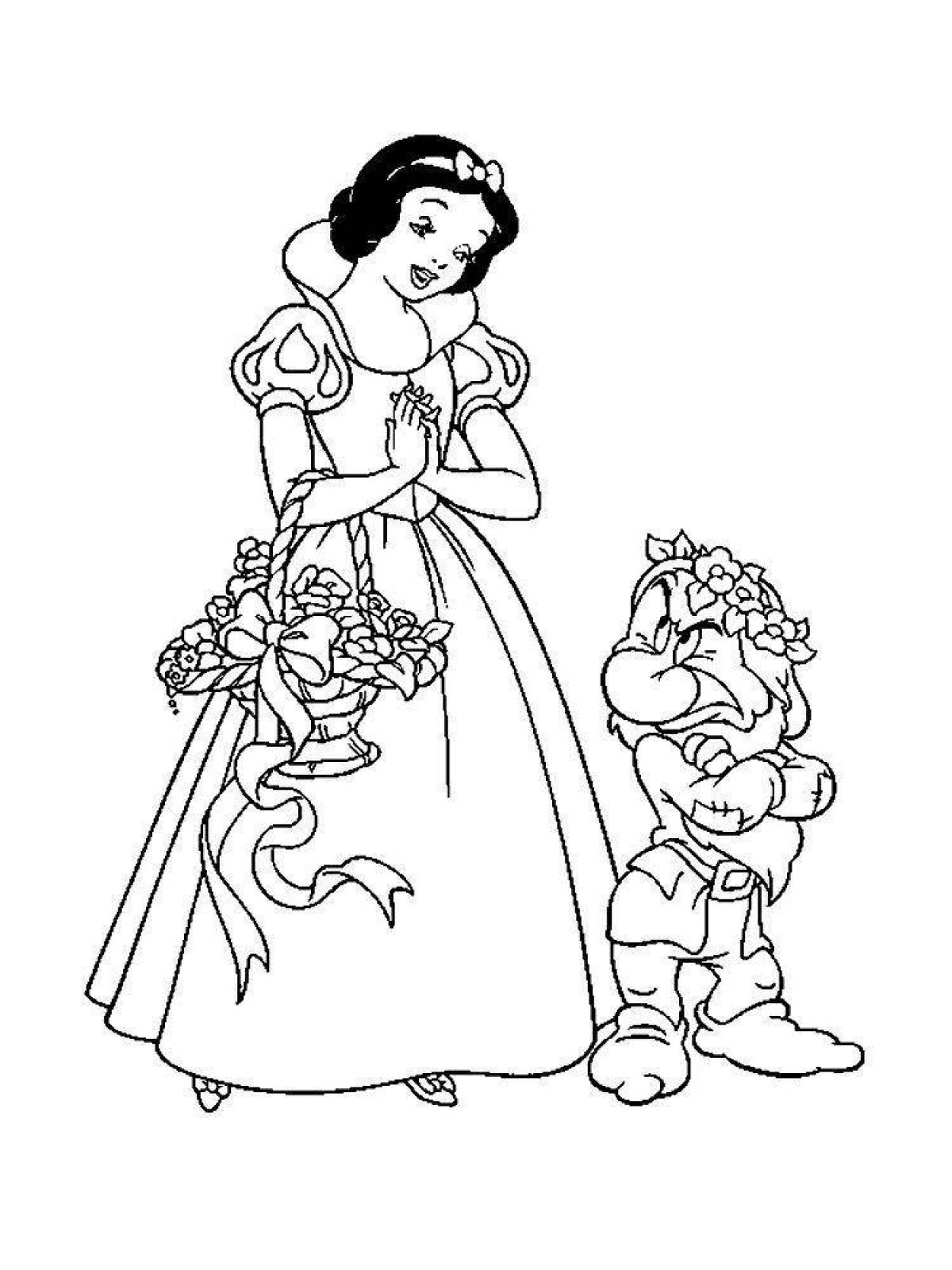 Amazing snow white and 7 dwarfs coloring book
