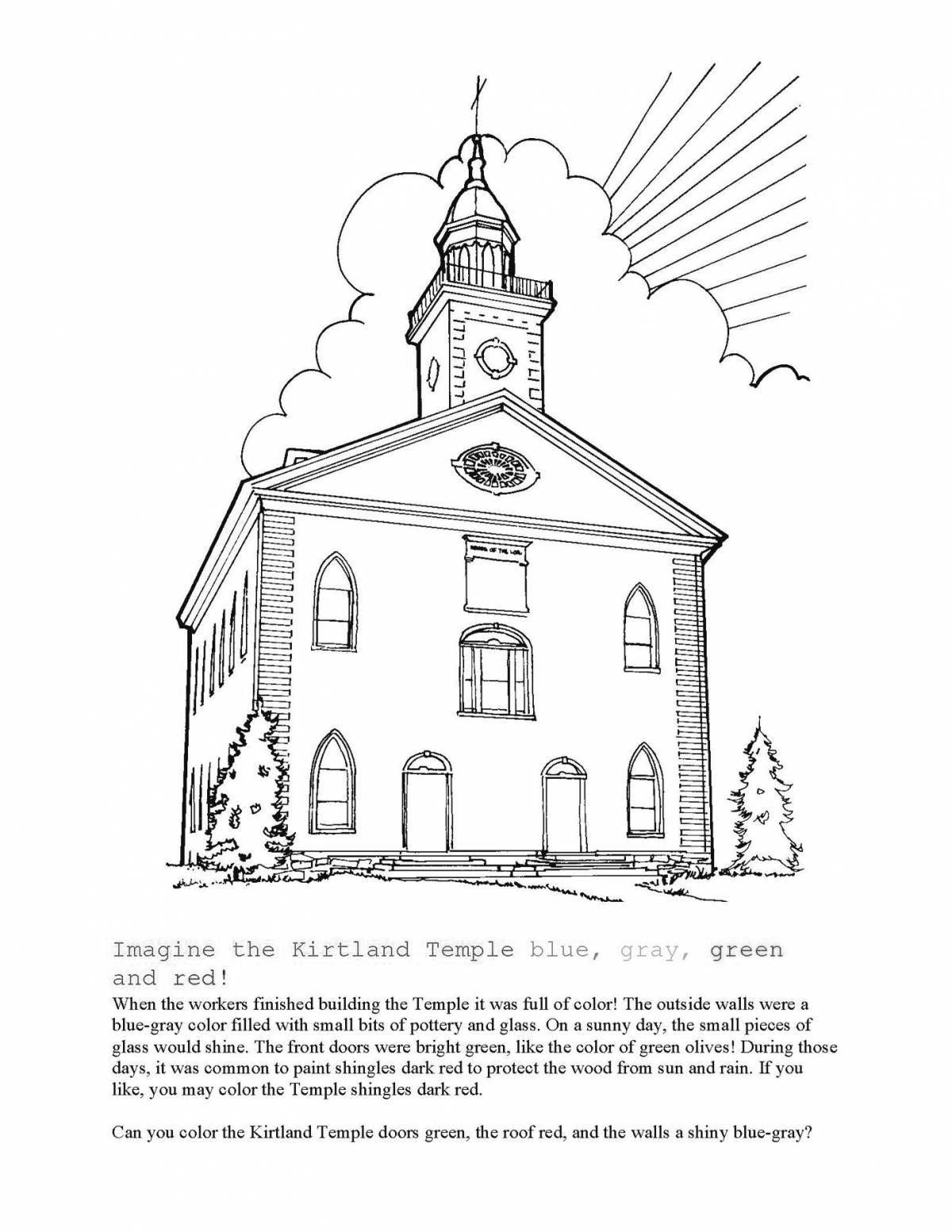 Gorgeous coloring of temples and churches for children