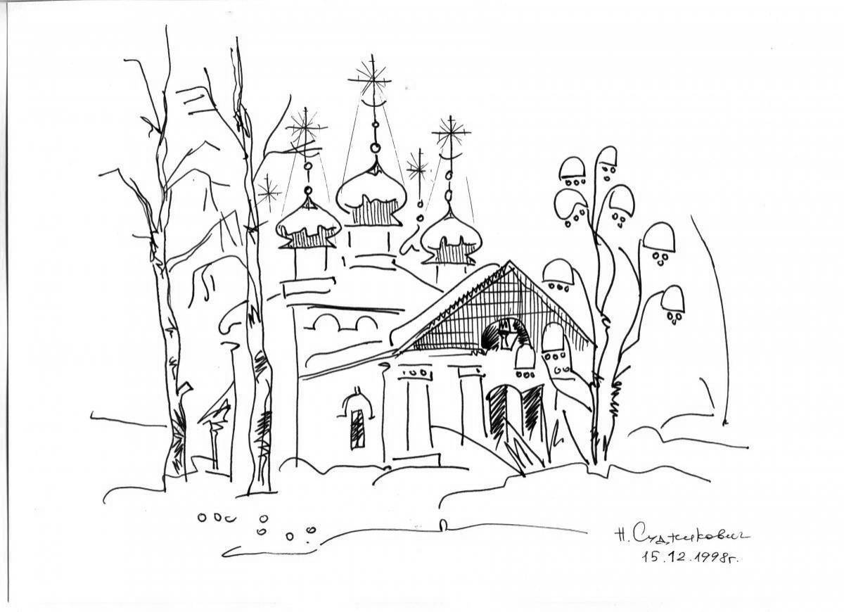 Great temples and churches coloring pages for kids