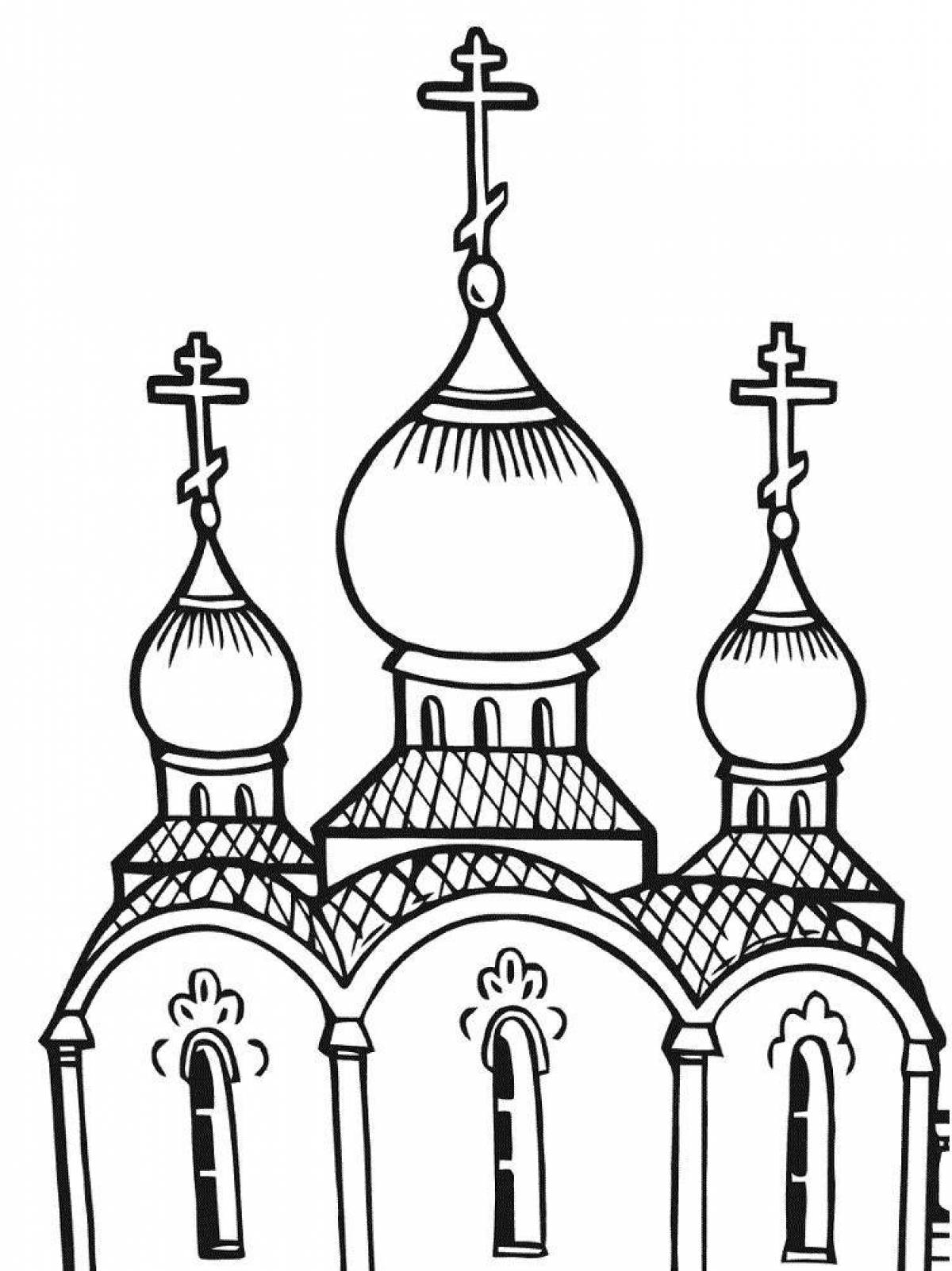 Radiant coloring page temples and churches for children