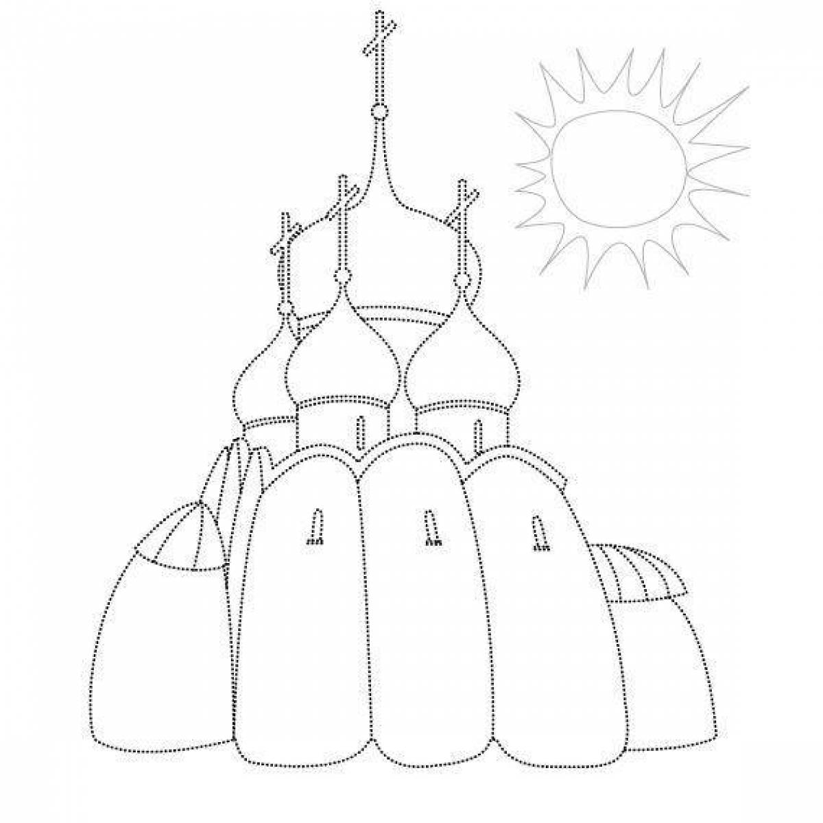 Beautiful coloring pages temples and churches for kids