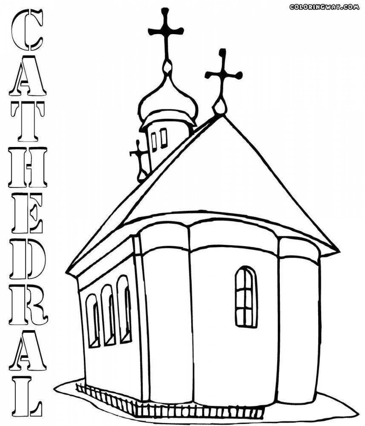 Glitter coloring pages temples and churches for kids
