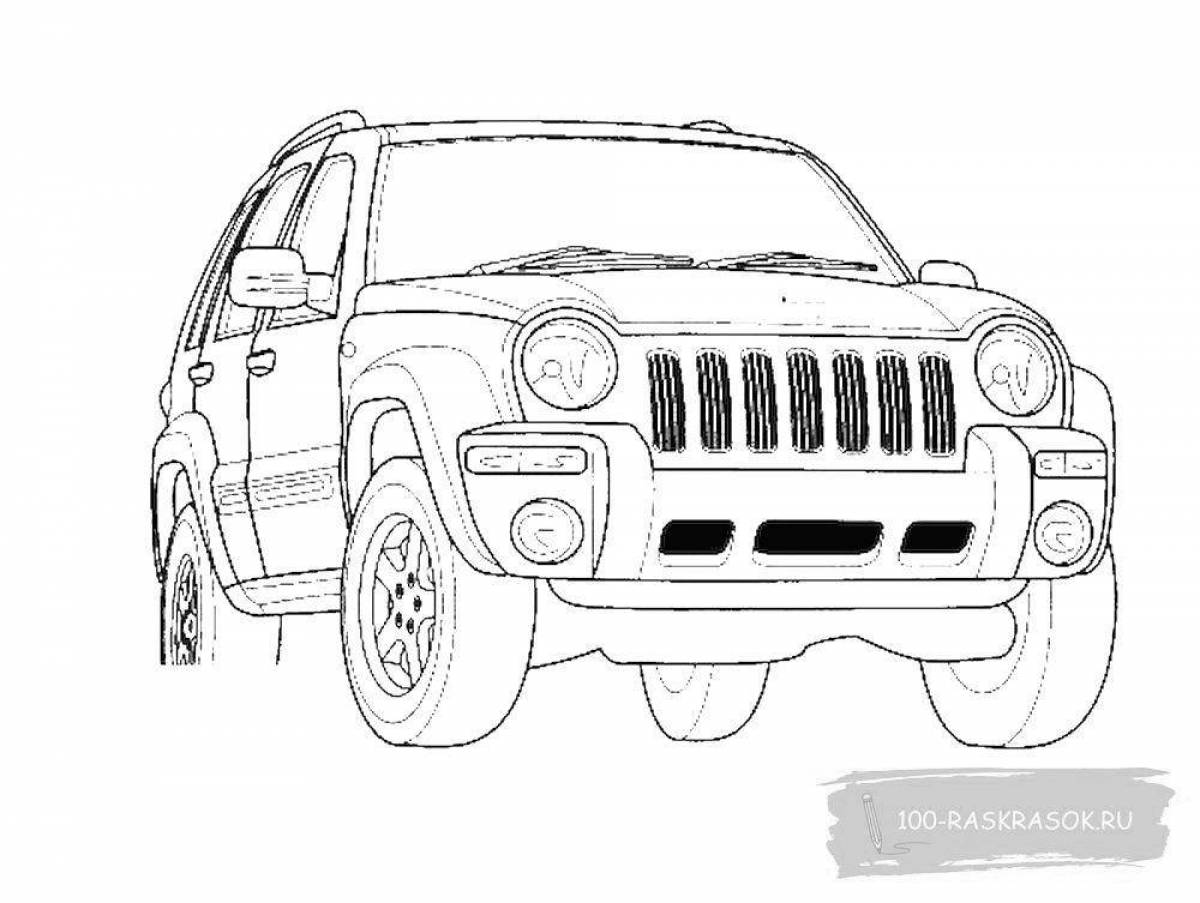 Bright jeep coloring pages for boys