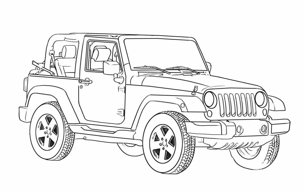 Amazing jeep coloring for boys