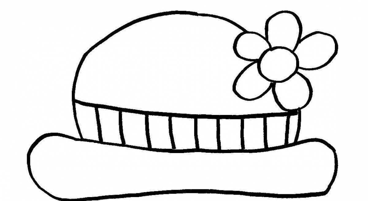 Color-frenzy hat coloring page for children 3-4 years old
