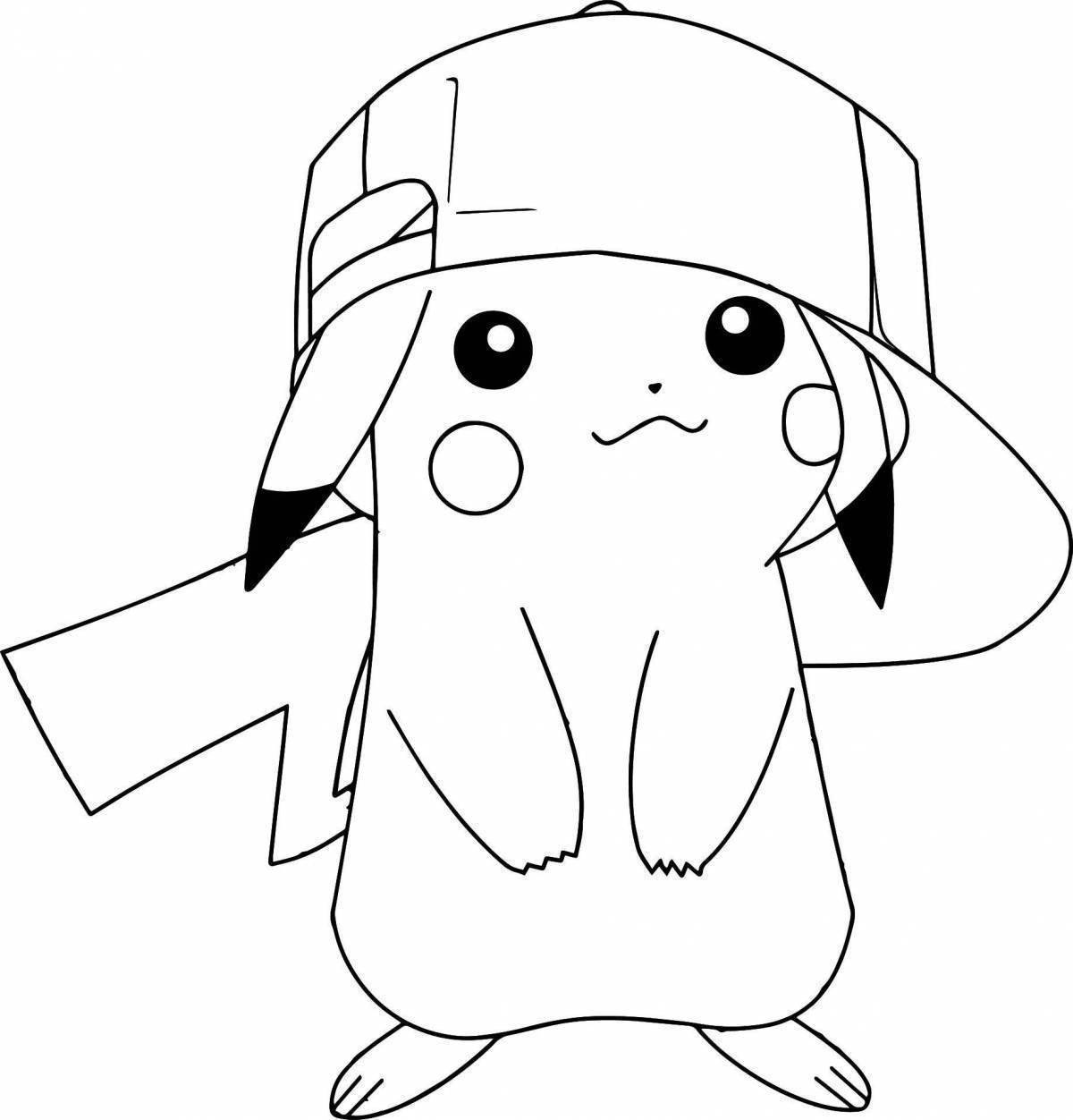 Playful pikachu coloring page for girls