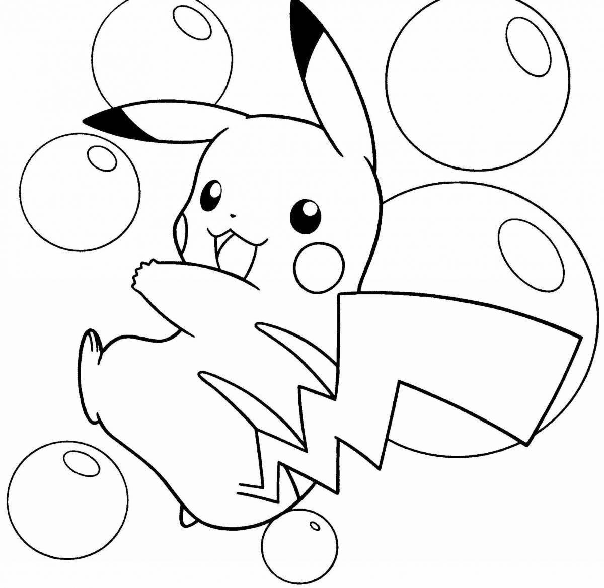 Joyful pikachu coloring pages for girls