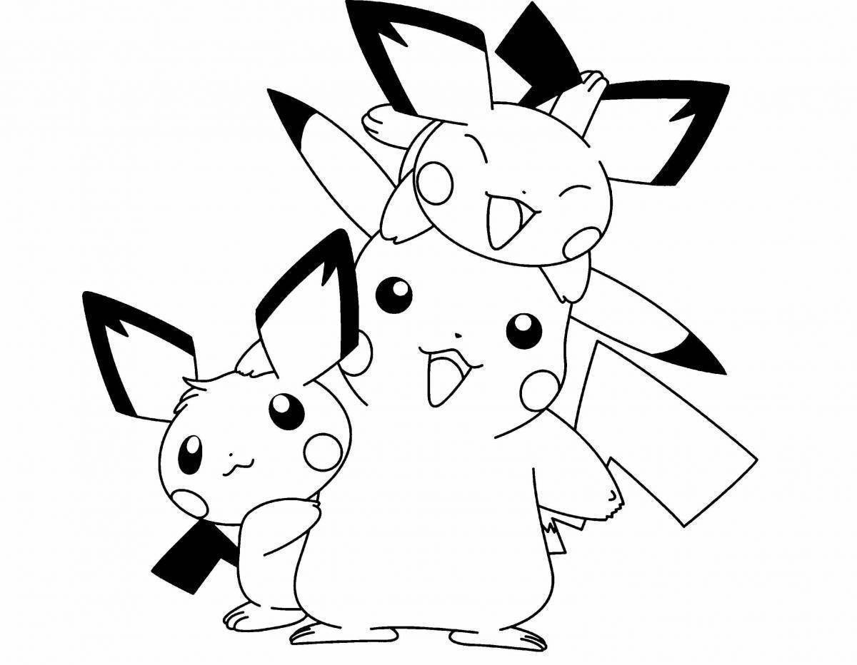 Shining pikachu coloring pages for girls