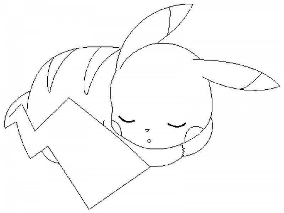 Blissful pikachu coloring pages for girls