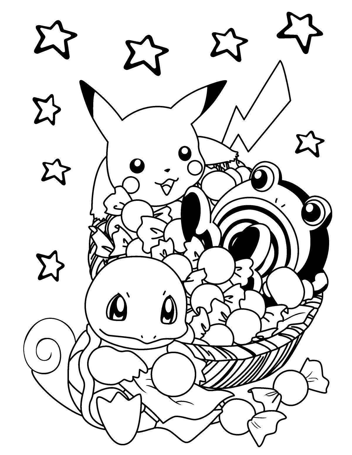 Animated pikachu coloring book for girls