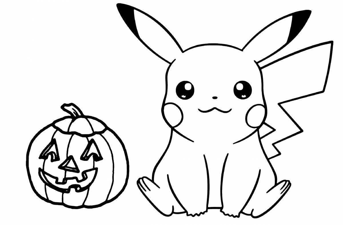 Pikachu holiday coloring for girls