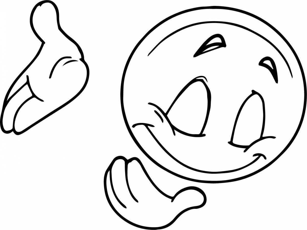Smiling smiley coloring page