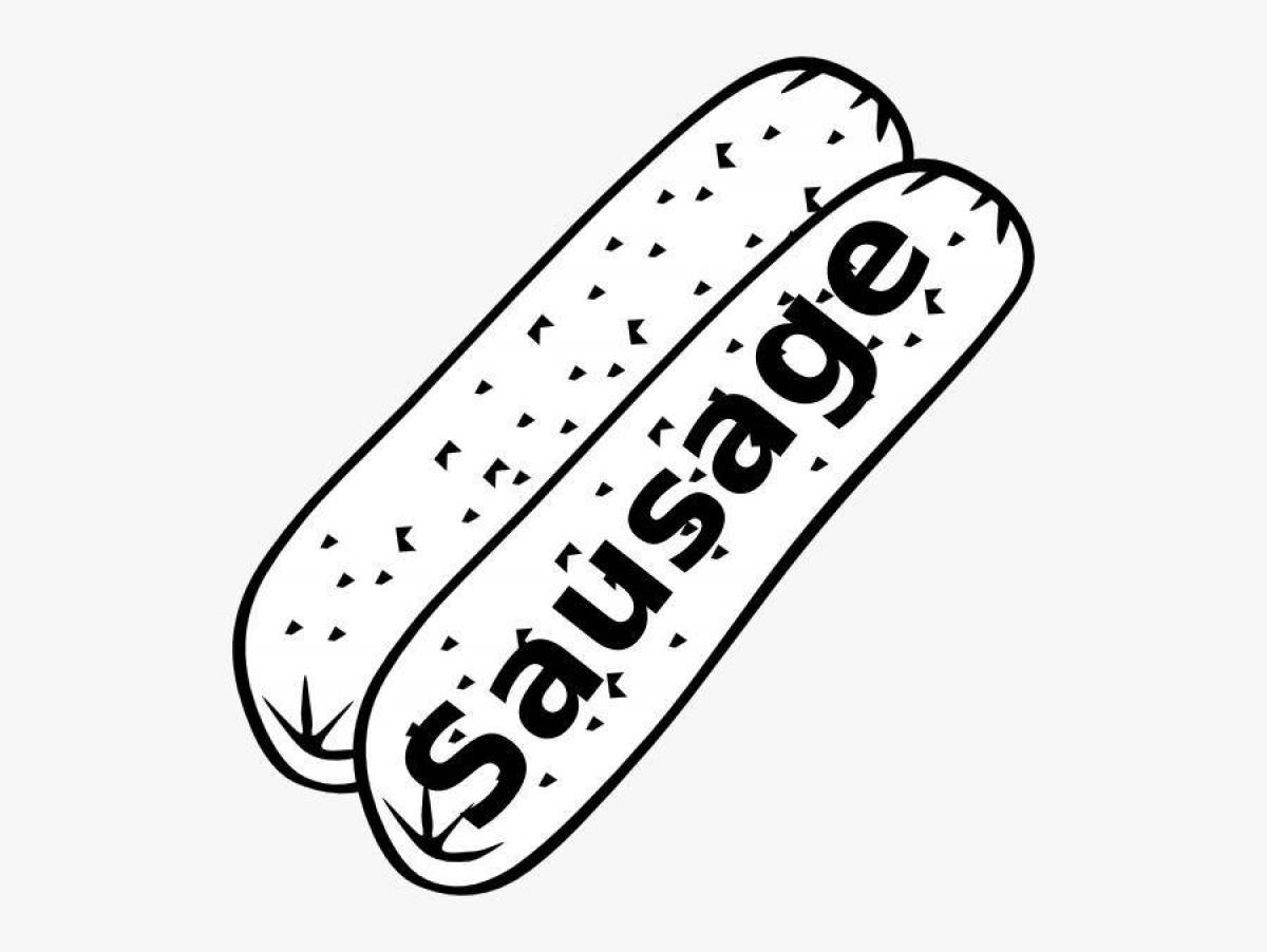 Live sausage coloring page