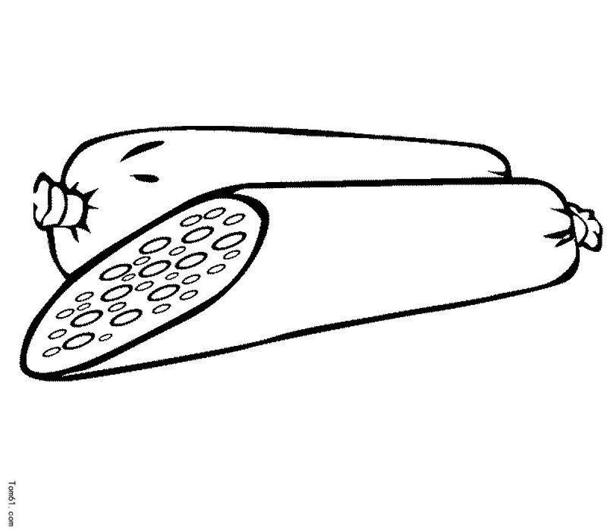 Holiday sausage coloring page