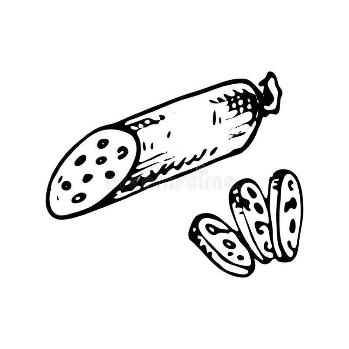 Зернистая колбаса сырокопчёная полусухая ~650г