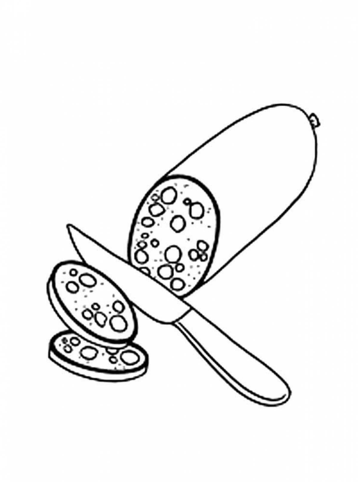 Amazing sausage coloring page