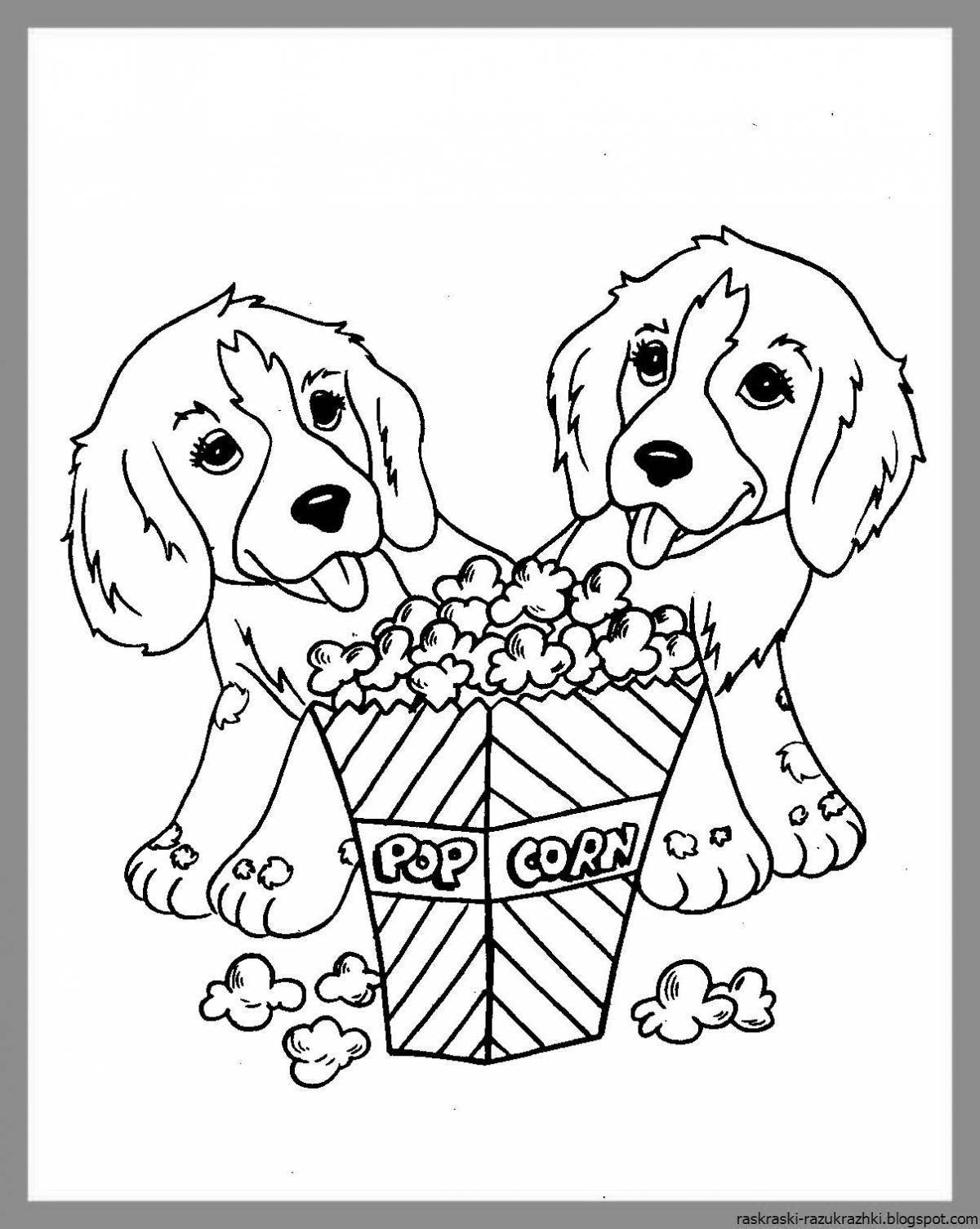 Милая собачка-раскраска