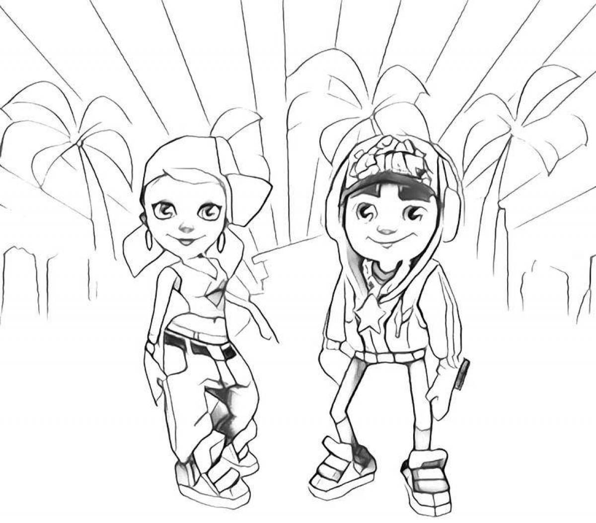 Animated subway surfers coloring book