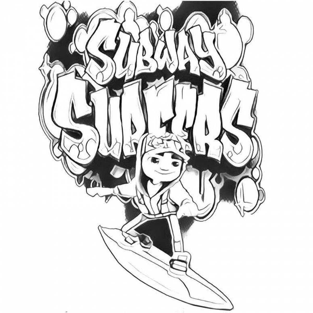 Раскраска Subway Surfers для печати