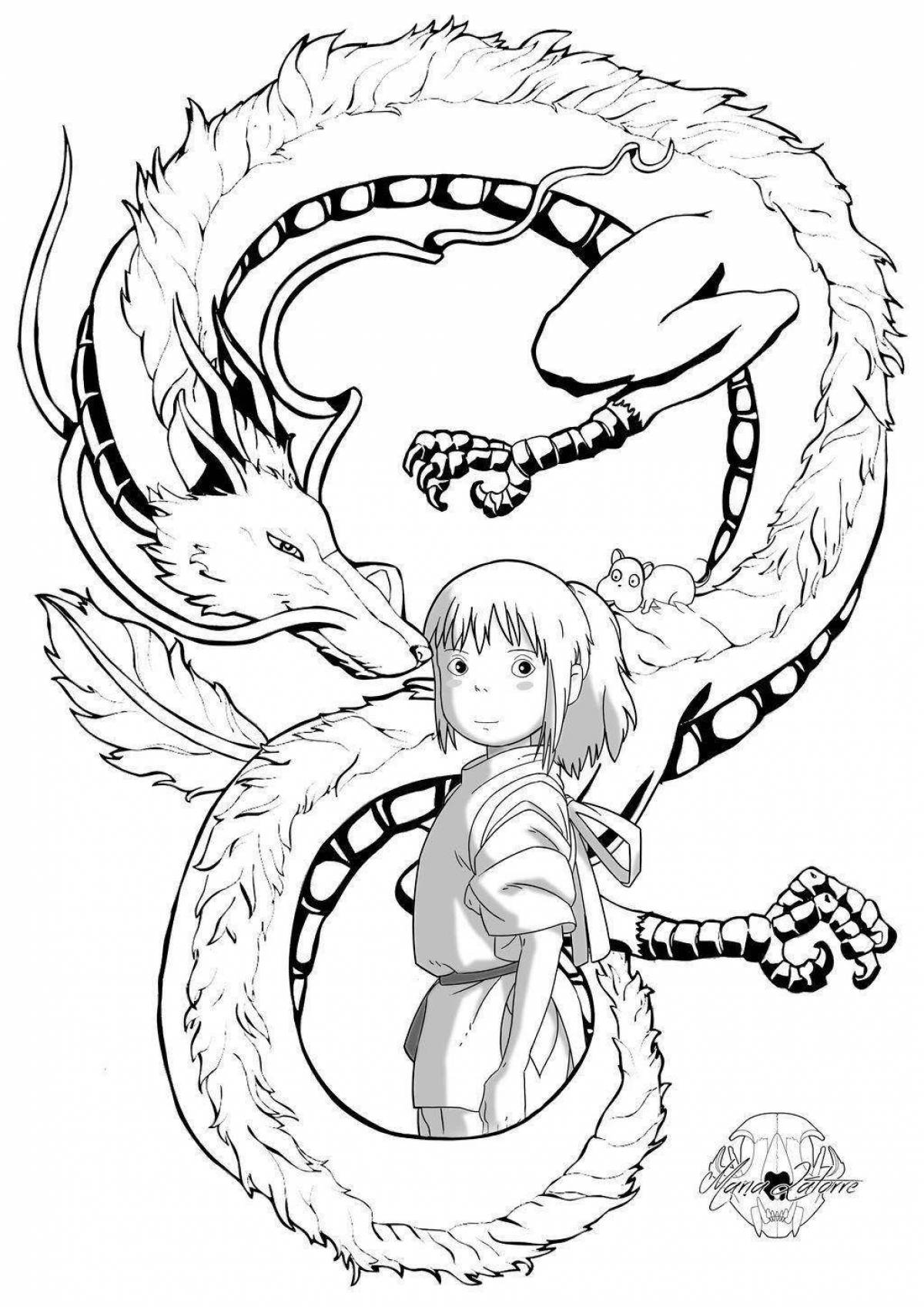 Spirited Away Magical Coloring Page